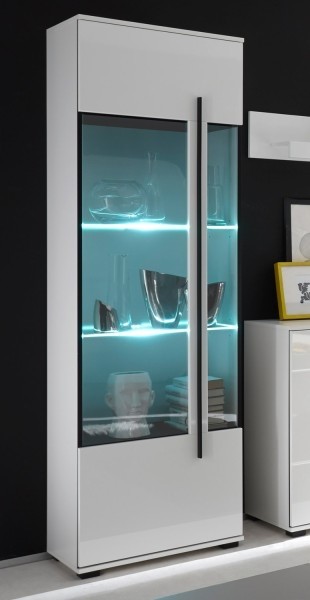 [ Luca.one ] - Vitrine mit Weiß Hochglanz             