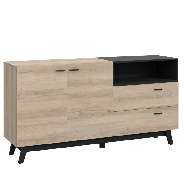 Sideboard Sonoma Eiche und Schwarz