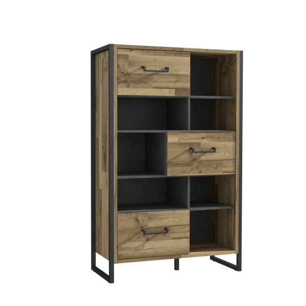 Highboard Stabeiche und Betonoptik
