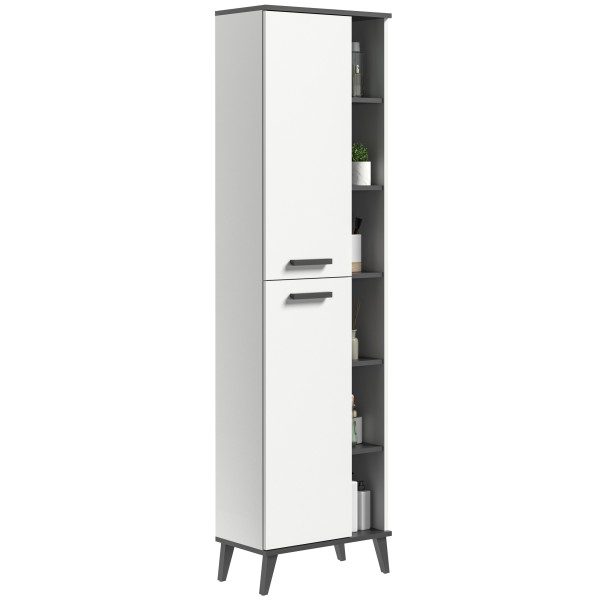 Schrank Weiß / Anthrazit