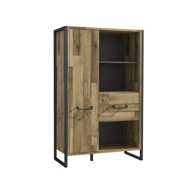 Highboard Stabeiche und Betonoptik