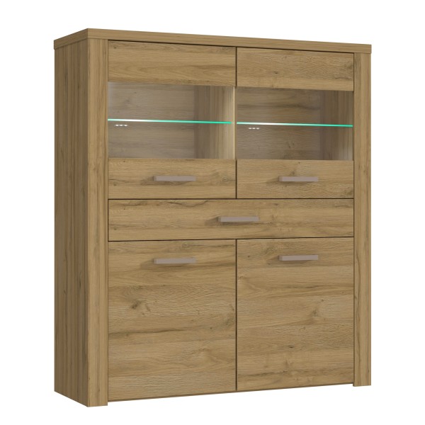 Highboardvitrine Alteiche