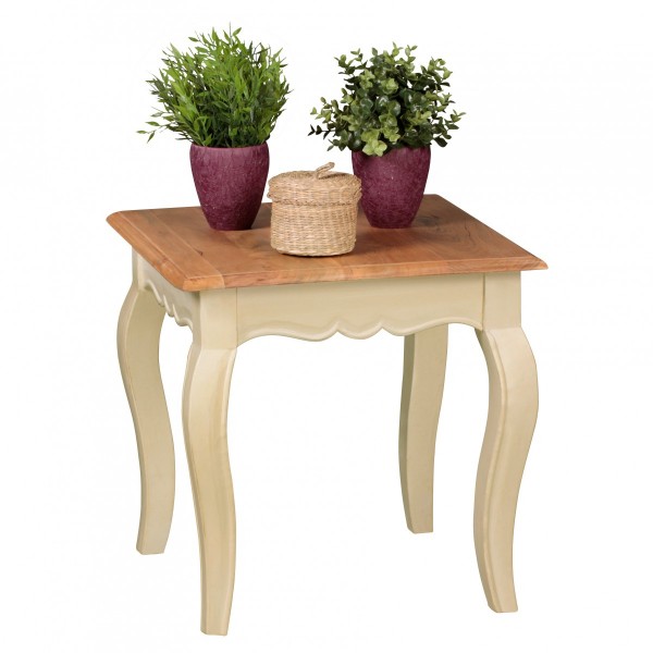 Vintage Beistelltisch weiß massiv 50 x 50 cm - Kleiner ...