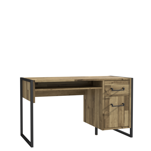 Schreibtisch Stabeiche und Betonoptik