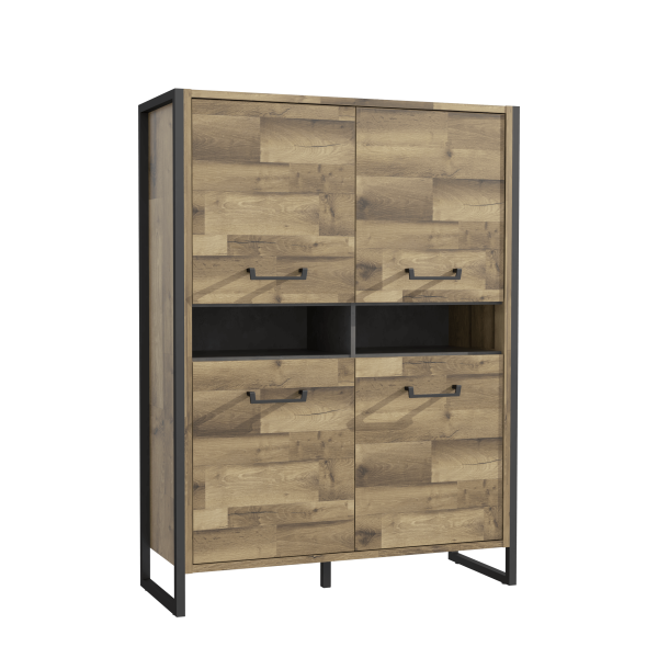 Highboard Stabeiche und Betonoptik