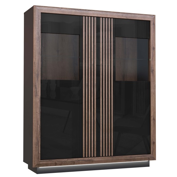 Vitrine Schlammeiche und Schwarz