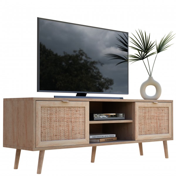 TV Board Rattan Optik Sonoma Eiche