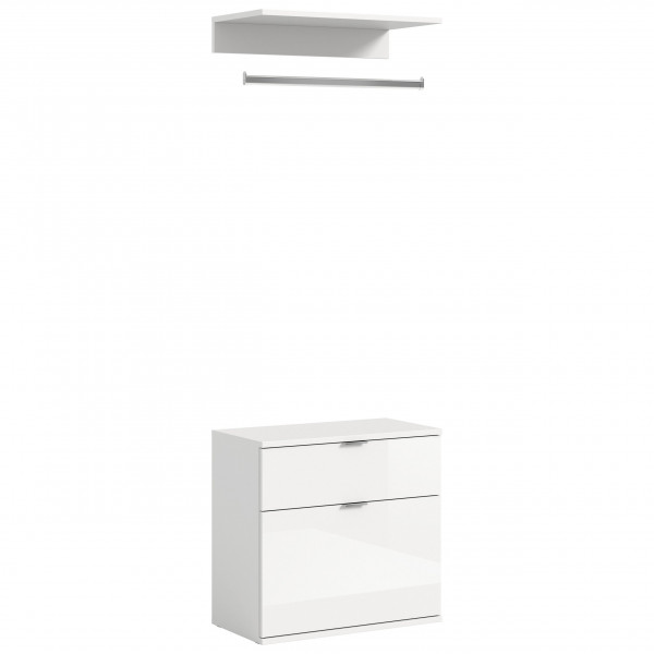 Garderobe Weiß Hochglanz