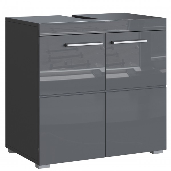 Waschbeckenunterschrank Grau Grau Hochglanz