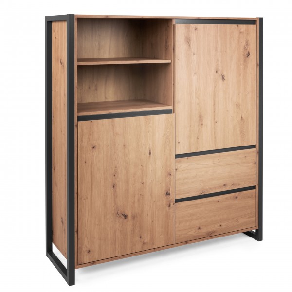 Highboard Wildeiche Anthrazit