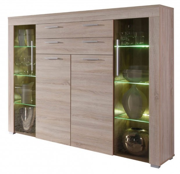 Highboard Eiche Sägerau Hell