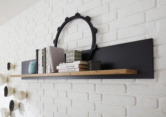 Wandboard Anthrazit Kastanie Holz Dekor