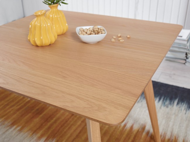 Esszimmertisch 80 x 76 x 80 cm MDF Holz Eiche Esstisch Skandinavisches