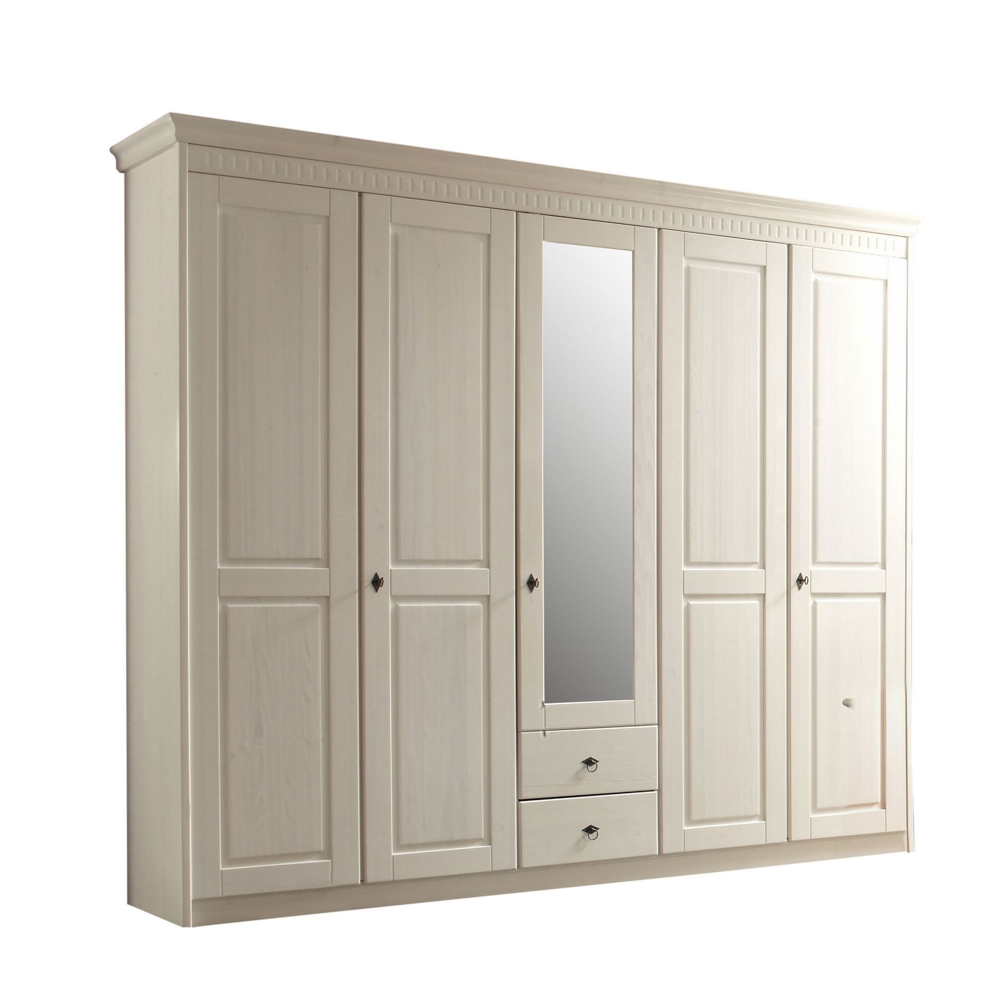  Jolando.one  - Kleiderschrank Kiefer massiv Holz weiß ...