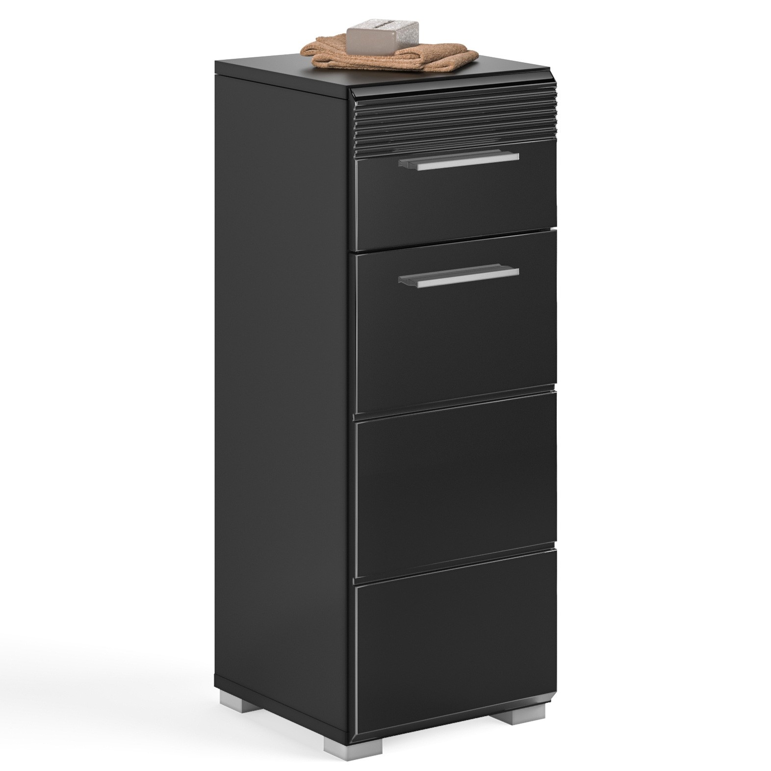 Kommode Schwarz Hochglanz Newfurn