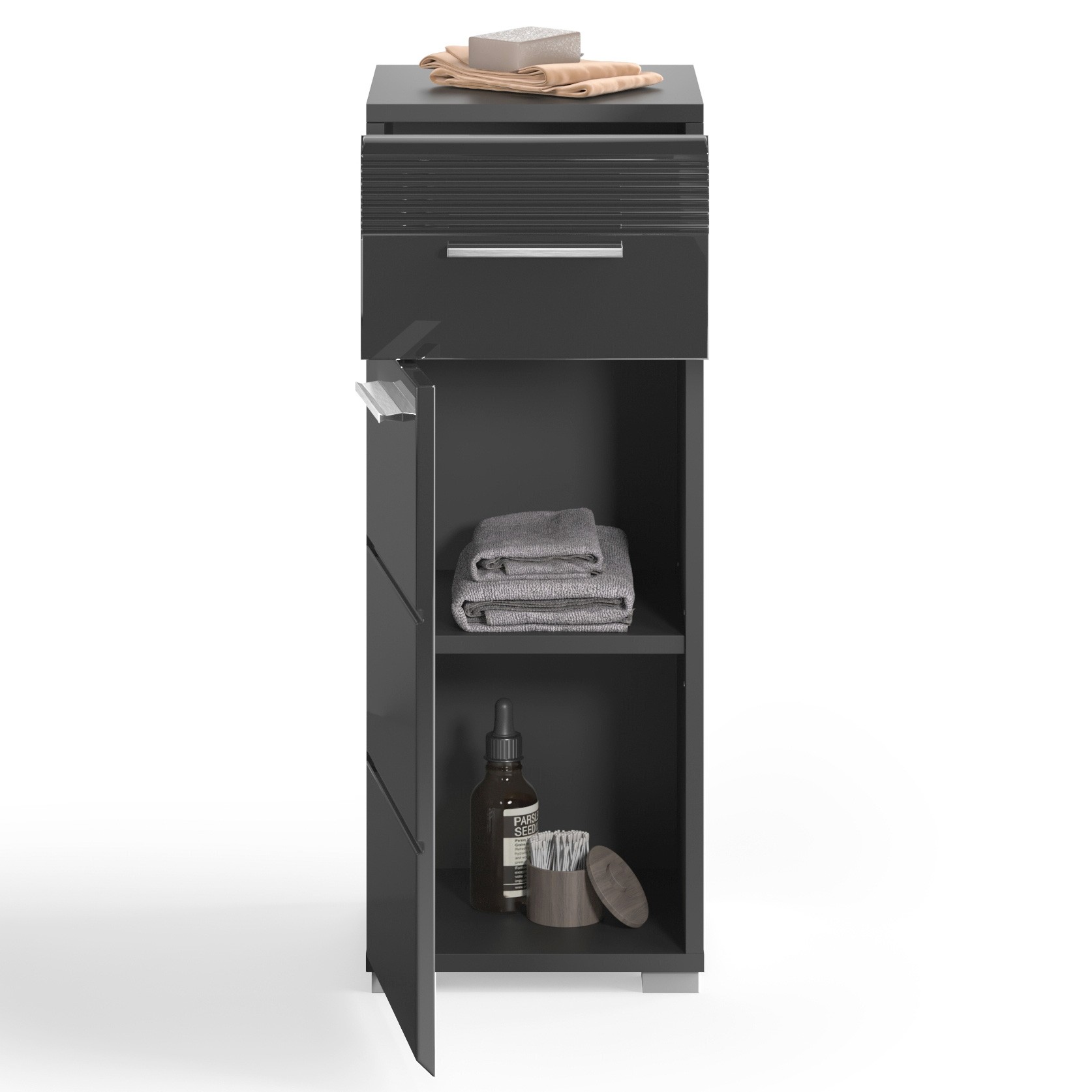 Kommode Schwarz Hochglanz Newfurn
