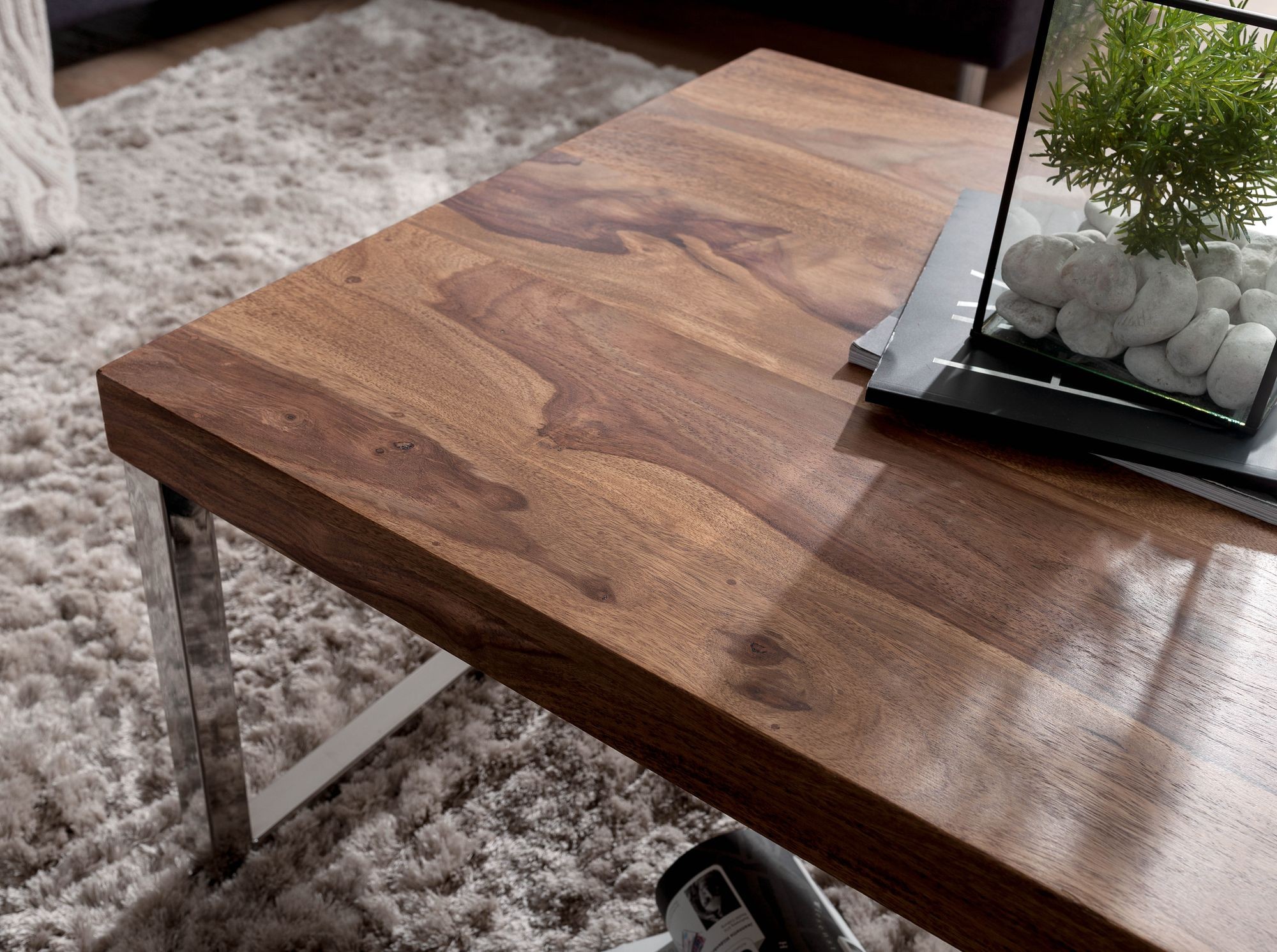 Couchtisch Massiv-Holz Sheesham 120cm breit Wohnzimmer ...