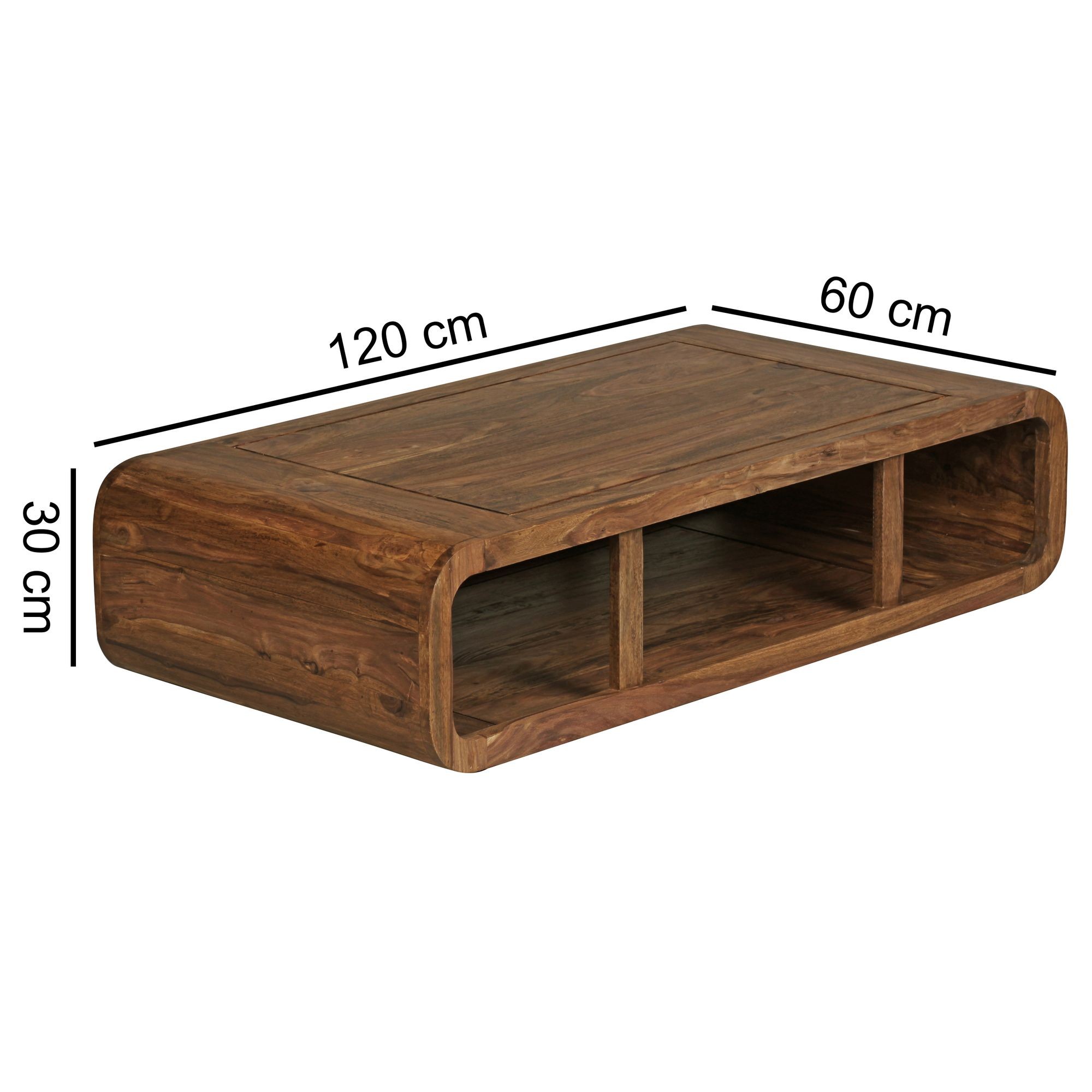 Couchtisch Massiv-Holz Sheesham 120 cm breit Wohnzimmer ...