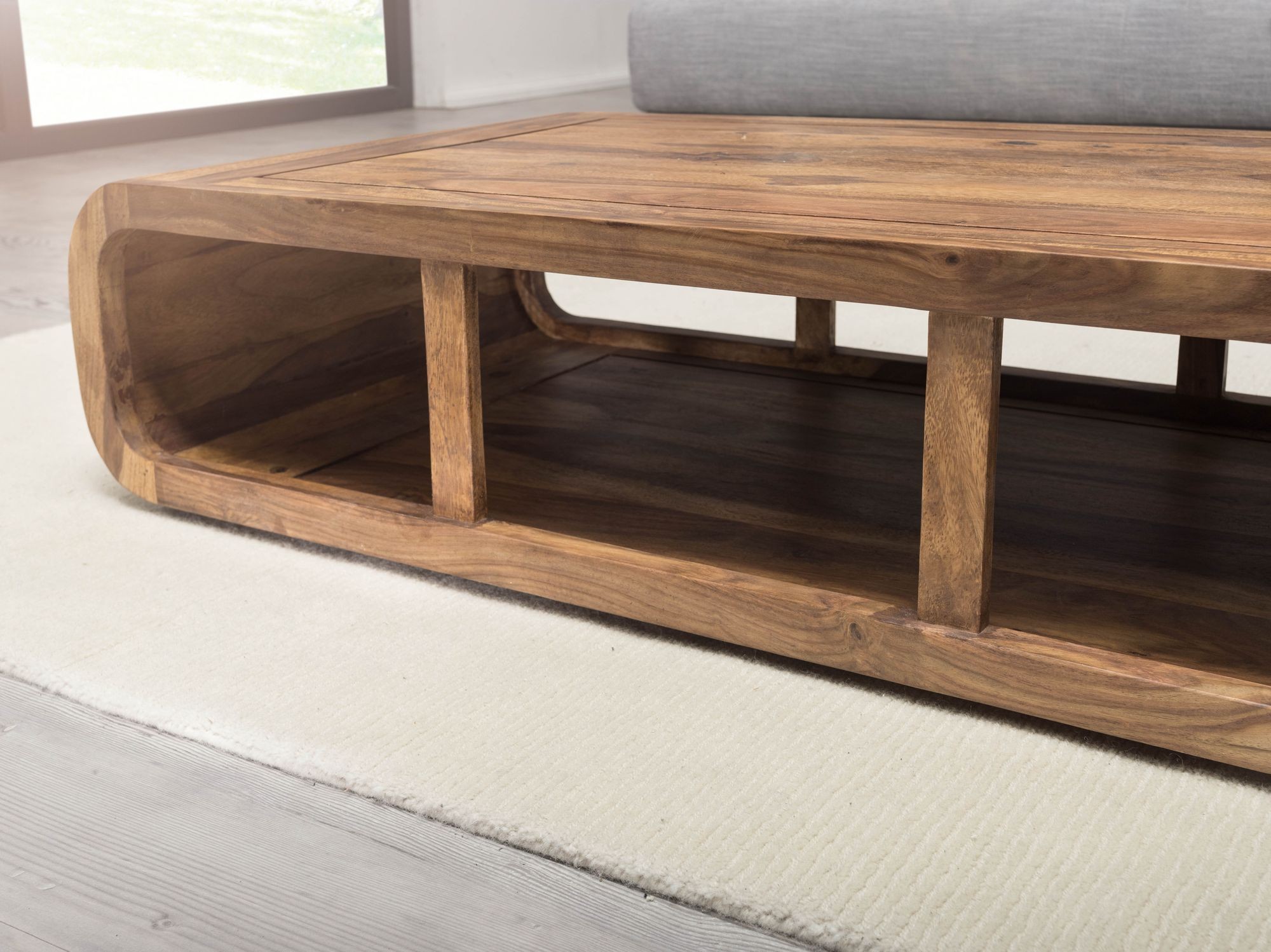 Couchtisch Massiv-Holz Sheesham 120 cm breit Wohnzimmer ...