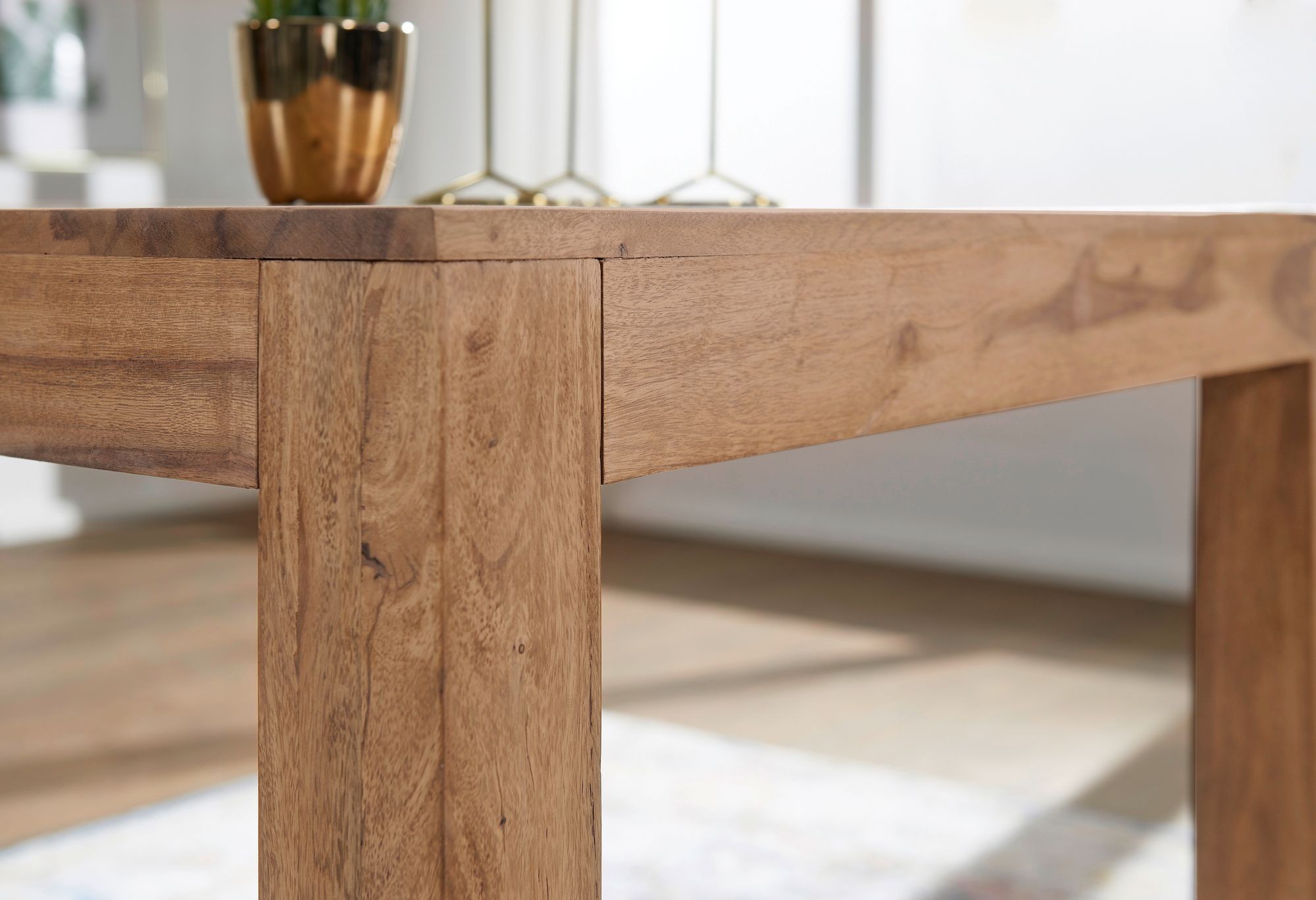 Esstisch Massivholz Akazie 80 cm Esszimmer-Tisch Holztisch Design