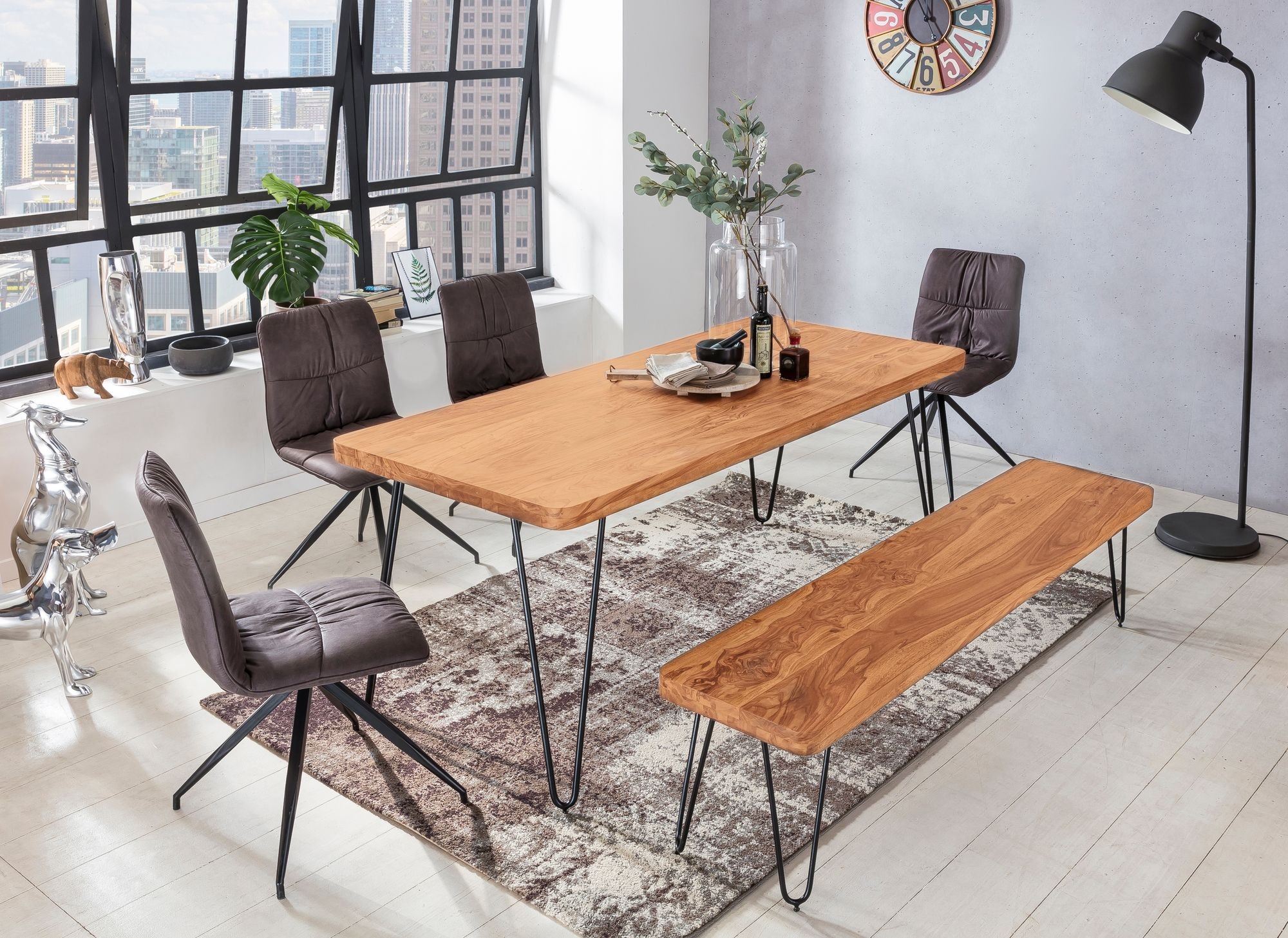 Esstisch Massivholz Akazie 180 cm Esszimmer-Tisch ...