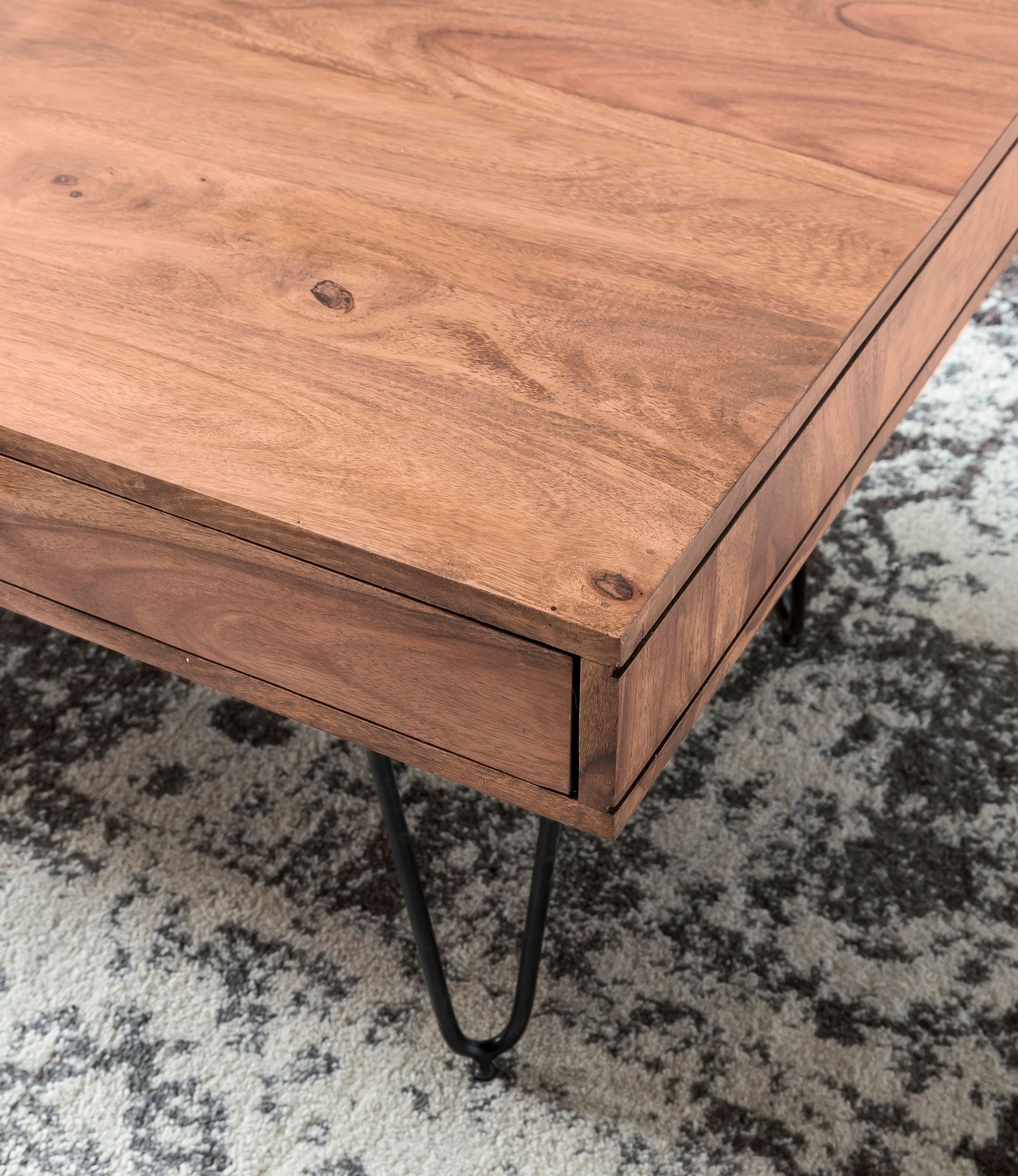 Couchtisch Massiv-Holz Akazie 120 cm breit Wohnzimmer ...