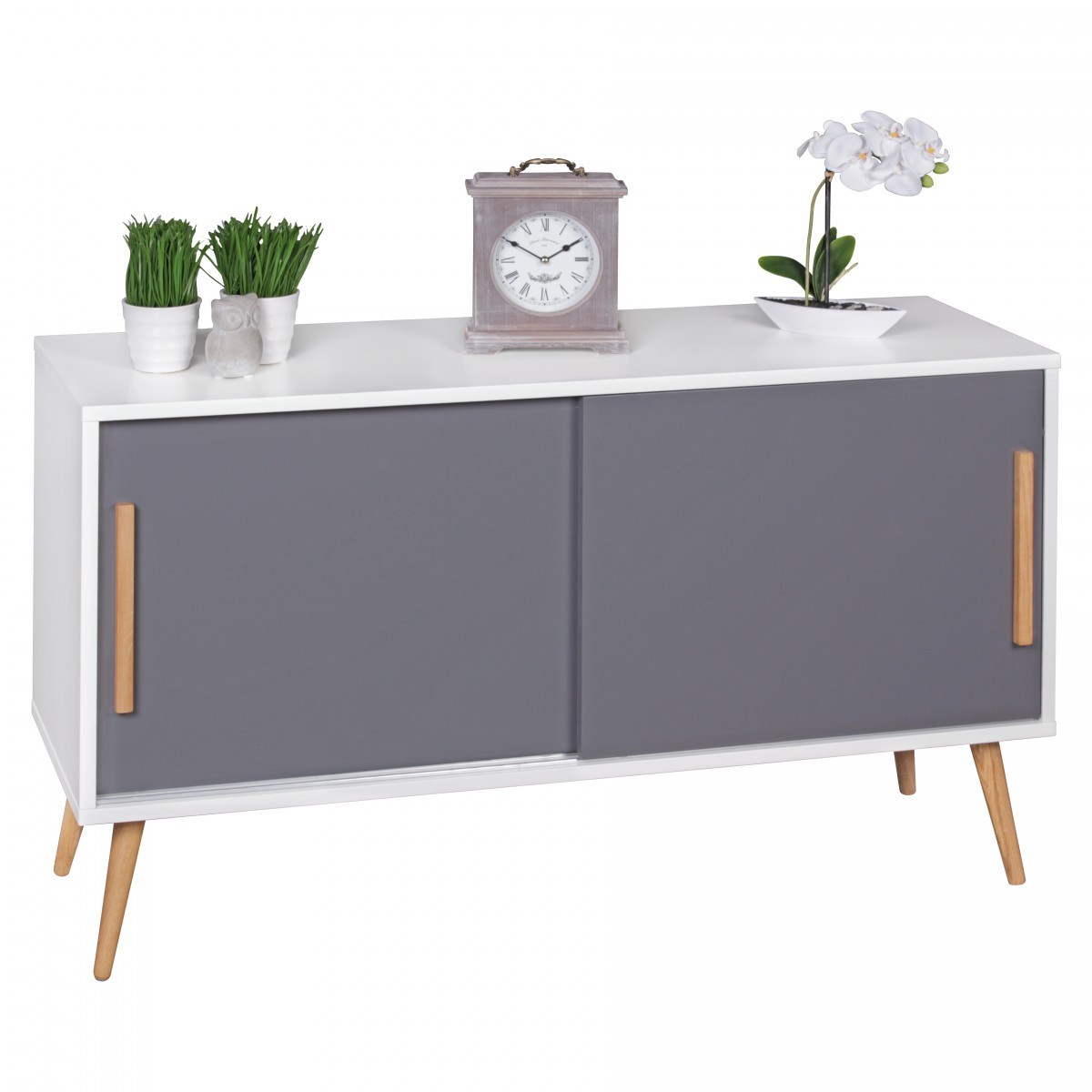 Sideboard 120x70x40 cm Kommode mit 2 Türen Schlafzimmerkommode weiß