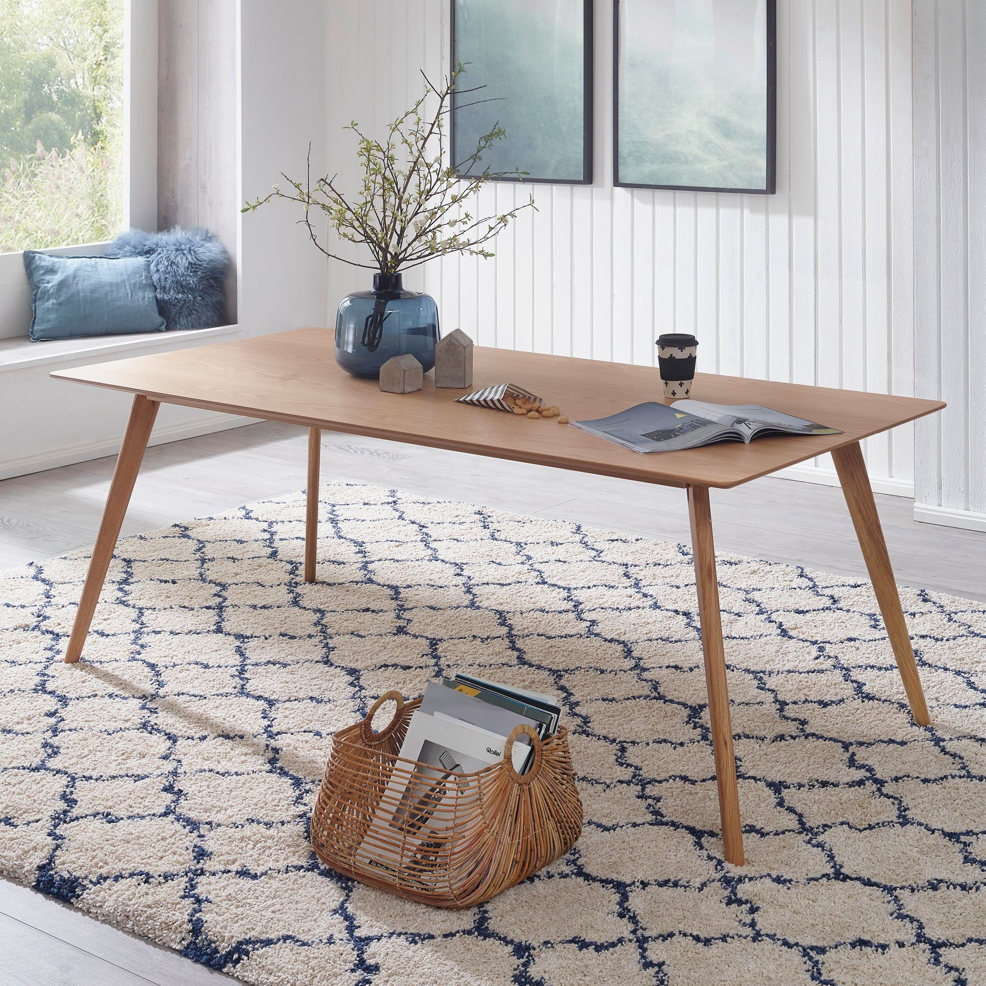 Esszimmertisch 160 x 76 x 90 cm MDF Holz Eiche Esstisch Skandinavisches