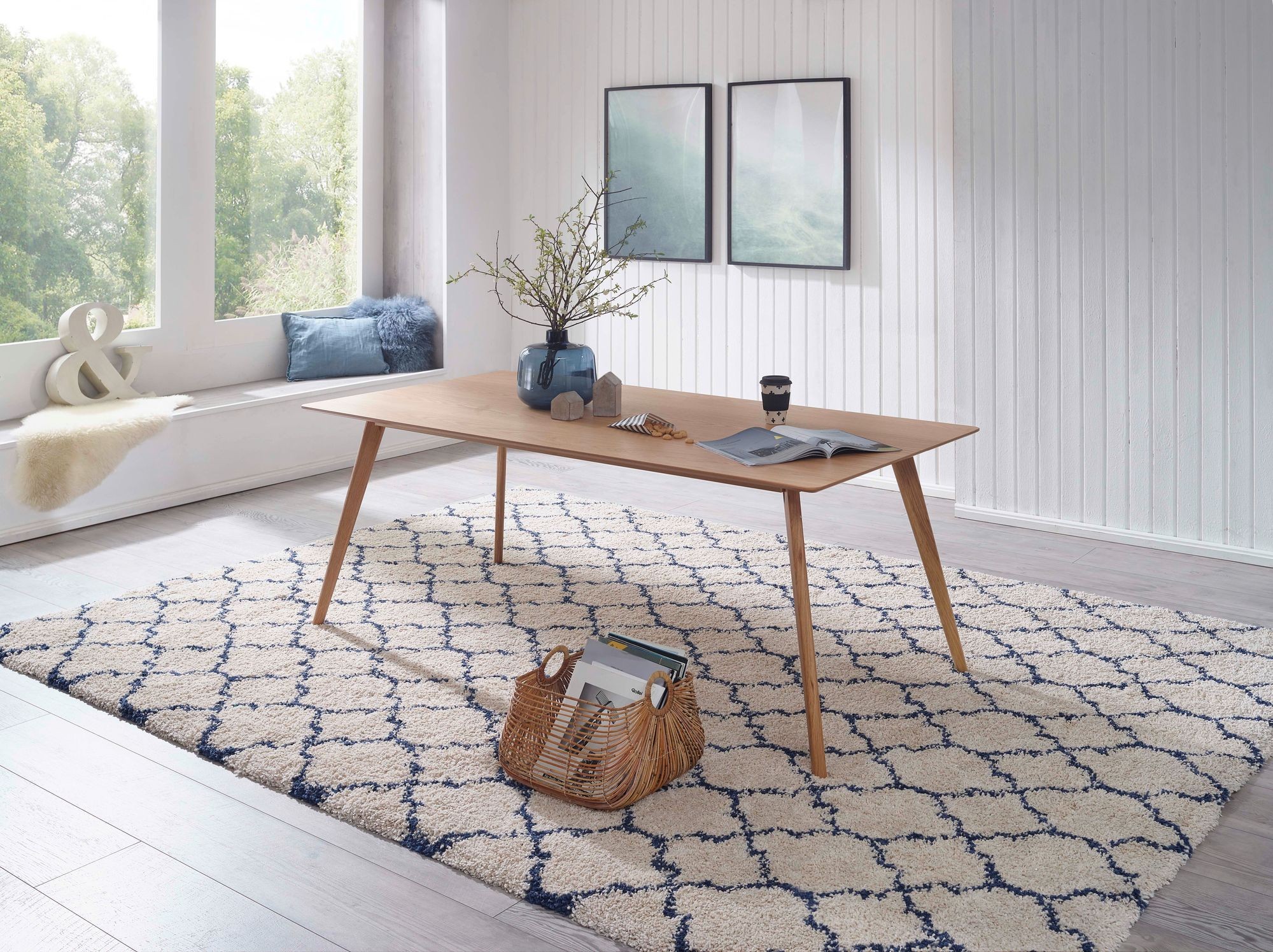 Esszimmertisch 160 x 76 x 90 cm MDF Holz Eiche Esstisch Skandinavisches