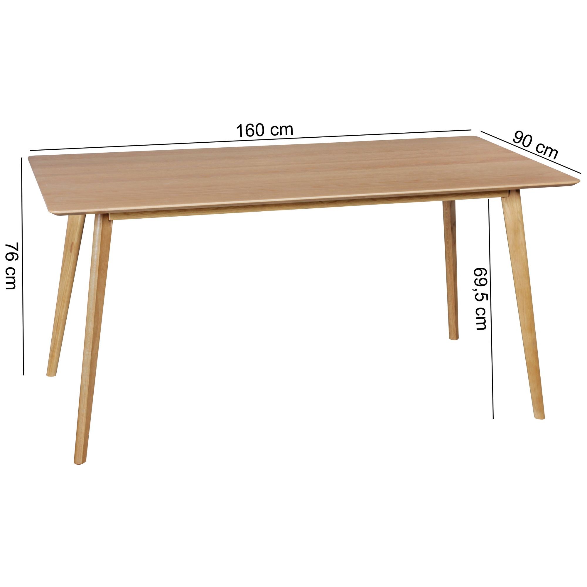 Esszimmertisch 160 x 76 x 90 cm MDF Holz Eiche Esstisch Skandinavisches
