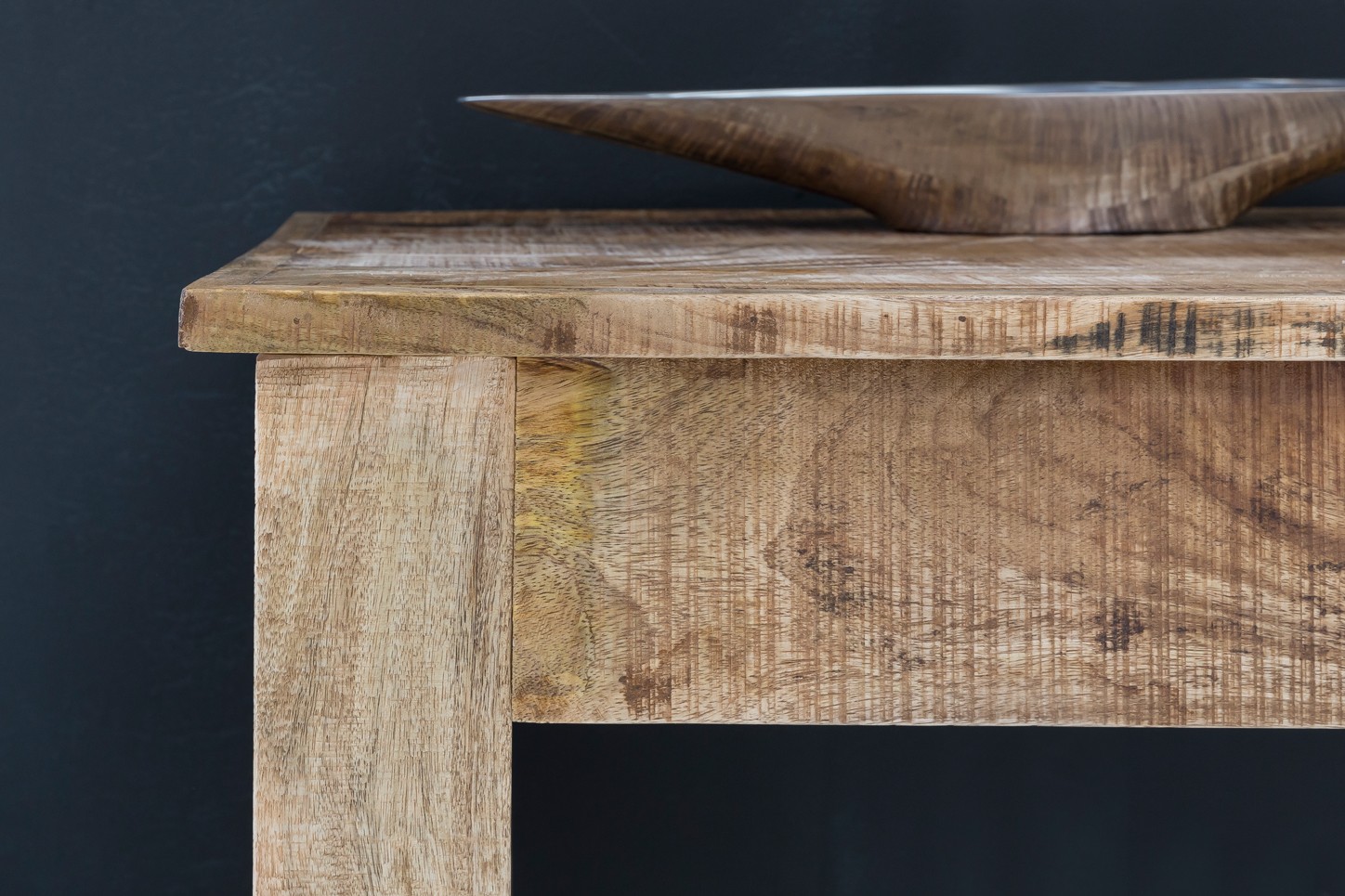 [ Simay ] - Konsolentisch 120 x 50 x 85 cm Massiv Holz Mango Natur mit