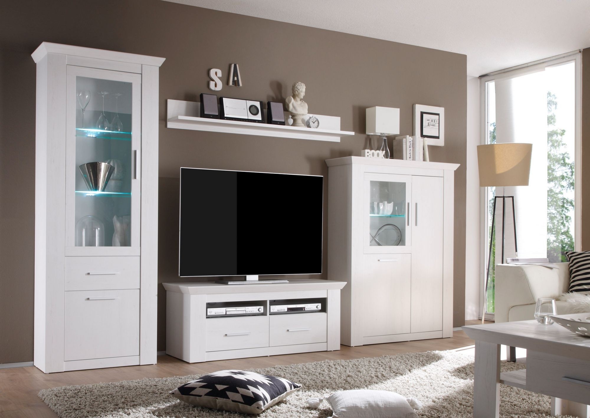  Marie.one Concept  - Wohnwand Pinie Weiß Newfurn