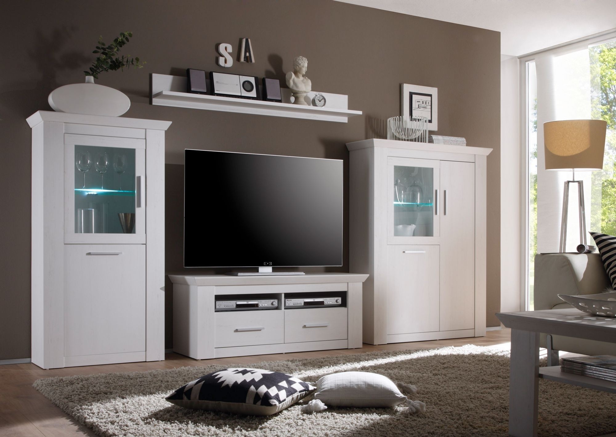  Marie.three Concept  - Wohnwand Pinie Weiß Newfurn