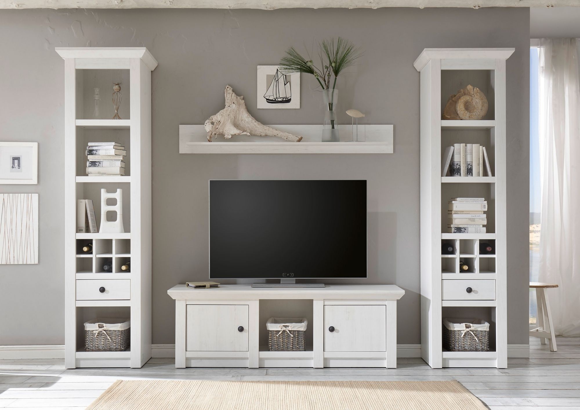  Max.one Compact  - Wohnwand Pinie Weiß Newfurn