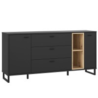 Sideboard Schwarz und Artisan Eiche