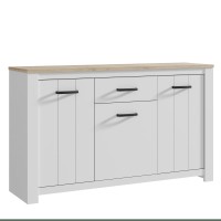 Kommode Weiß Matt und Bianco Eiche
