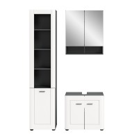 Badezimmer-Set v2 grau Melamin weiß matt