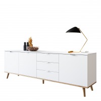 Sideboard weiß / Dekor Sonoma Eiche