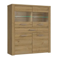 Highboardvitrine Alteiche