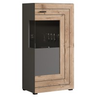 Vitrine Grau Eiche