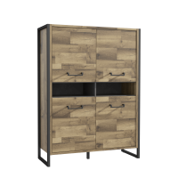 Highboard Stabeiche und Betonoptik