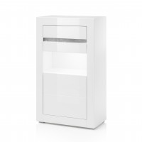 [ Finn.four ] - Vitrine mit Weiß Hochglanz             
