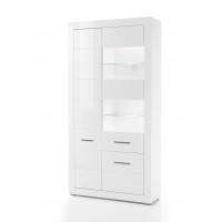 [ Hanna.four ] - Vitrine mit Weiß Hochglanz             