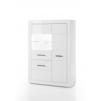 [ Hanna.two ] - Vitrine mit Weiß Hochglanz             
