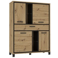 Highboard Artisan Eiche und schwarze Eiche