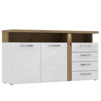 Kommode Weiß und Artisan Eiche