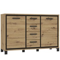 Kommode Artisan Eiche und schwarze Eiche
