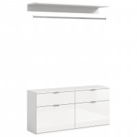 Garderobe Weiß Hochglanz