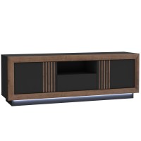 TV Lowboard Schlammeiche und Schwarz
