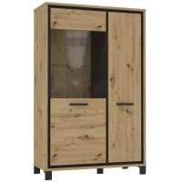 Highboardvitrine Artisan Eiche und schwarze Eiche